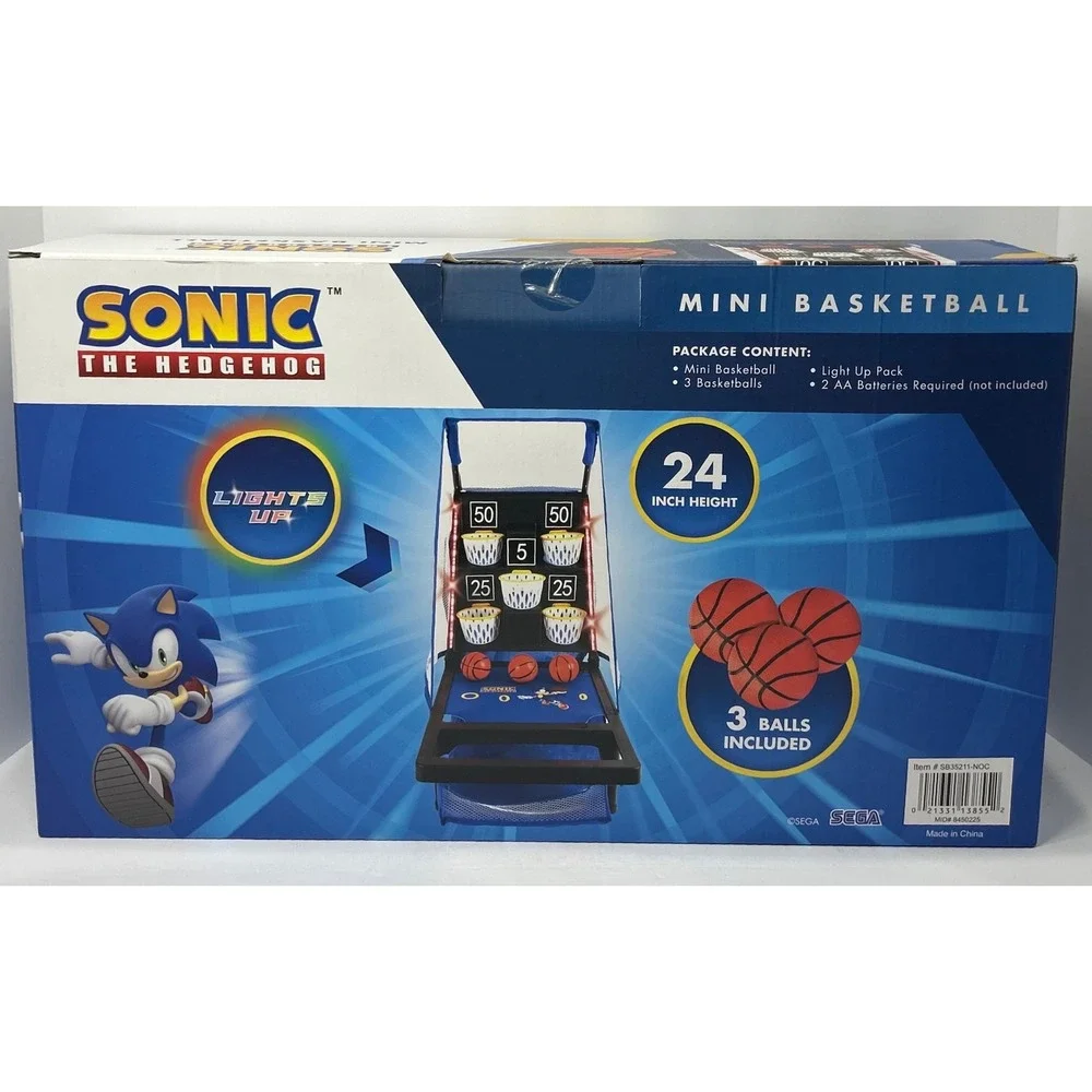 Sonic The Hedgehog Mini Basketball Light Up Arcade Game 24 Inch Sega New